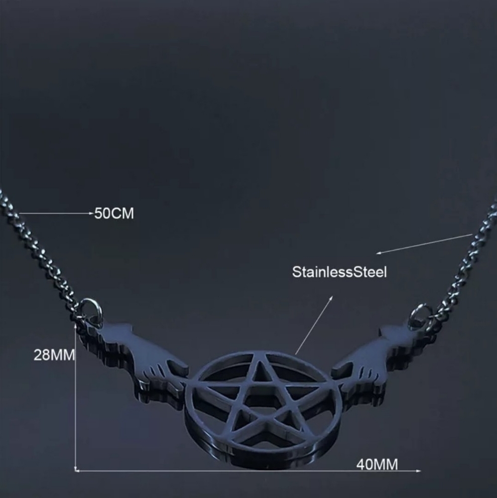 🆕️🆑️ Witches Hands Holding A Perfect Pentacle Necklace - Picture 5 of 8